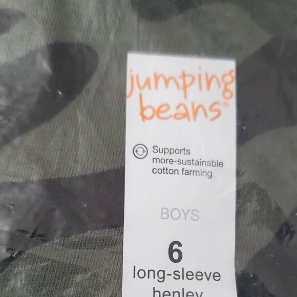 Boys Size 6 Jumping Beans Raglan Henley Top Camo Style New with Tags - Picture 4 of 7